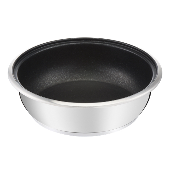 Poêle wok inox chirurgical 24cm et sa poignée amovible